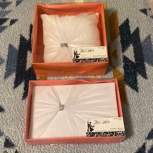 Studio White Satin Ring Pillow and Guest Book Set